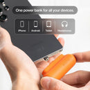 Statik Snap-N-Charge Power Bank 3200mAh - Universal USB-C, Lightning & Micro USB Magnetic Tips V3 Orange -  بطارية متنقلة - مع شاحن تايب سي + شاحن ايفون + شاحن ميكرو - سعة 3200 ملي امبير - لأجهزة الاندرويد والايفون - كفالة 12شهر