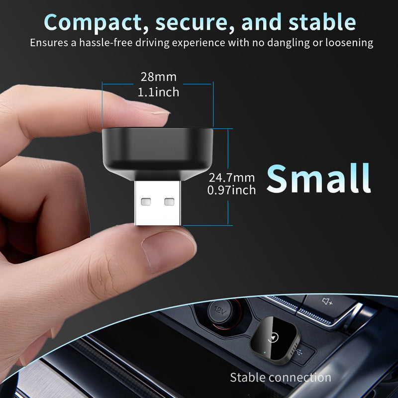 2 in 1 Wired To Wireless CarPlay /Android Auto Dongle (USB-C Adapter Included) - وصلة كار بلاي - بلوتوث - 2 في 1 - يو اس بي + تايب سي - كفالة 12 شهر