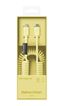 Native Union POP CABLE XL type C-C 2.4M 60W - Lemon  [V] - سلك شحن تايب سي - نيتف يونيون - قوة 60 واط - مقاوم للقطع - 2.4 متر - كفالة 12 شهر