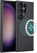 Pitaka Samsung Galaxy S24 Ultra MagEZ Magsafe Case (Black/Grey Twill) - [V] -  S24 كفر سامسونج  - حماية عالية - ماغ سيف - ألتر