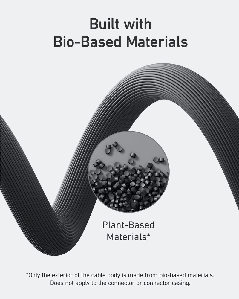 Anker 544 USB-C to USB-C Cable 140W (Bio-Based) - 1.8m - Black [D] - سلك شحن - انكر - تايب سي الى تايب سي - طول 180 سم - كفالة 18 شهر