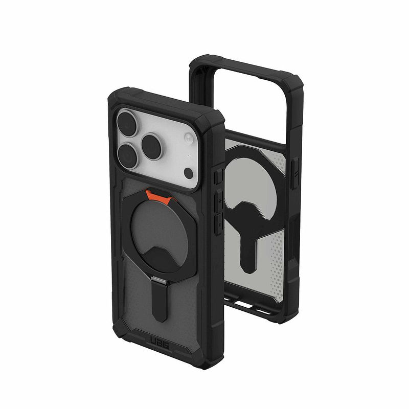 UAG iPhone 17 Pro/ 17 Pro Max Plasma XTE Magsafe Case - Black/Pop Orange [V] - كفر حماية عالية - ايفون 17 برو / 17 بروماكس - ستاند بالطول والعرض - ماغ سيف