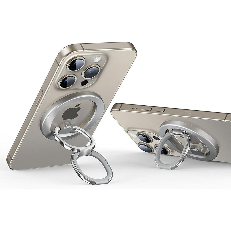 ESR HaloLock Ring Stand - Natural Titanium [V] - مسكة خاتم - مغناطيس وستاند - خاصية الماغ سيف لاجهزة الايفون 12 و 13 و 14 و 15