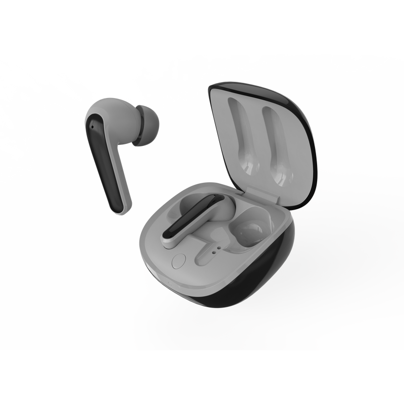Porodo Soundtec True-Wireless Buds Super Bass With ANC Mode - Black [O] - سماعة برودو - بلوتوث - كفالة 12 شهر
