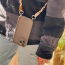 Luxxury Cute Matte Liquid Silicone Crossbody brown - كفر سيليكون مع خيط علاقة