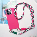 Luxxury Cute Matte Liquid Silicone Crossbody pink - كفر سيليكون مع خيط علاق