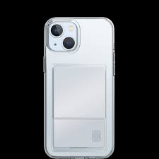 Uniq Hybrid AirFender ID Slim Flexible Clear Case With Integrated Card Slot for iPhone 15/15 Plus/15 Pro/15 Pro MAX - Nude Transparent [B] -  كفر حماية عالية - يونيك - شفاف - مع جيب لحفظ البطاقات
