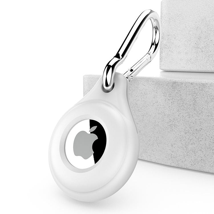 Apple Airtags Silicone Keychain Case - White - كفر ميدالية ابل ايرتاغ