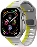 PAWA - Lagos Premium Soft Silicon Straps - Grey & Yellow - سير ساعه أبل واتش