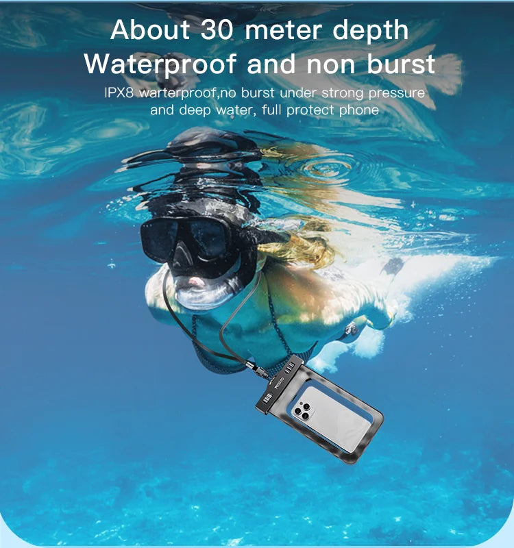 Yesido WB50 Universal WaterProof Case for - Black - كفر ضد الماء - يطفو فوق المياة - مناسب لجميع انواع واحجام الاجهزة