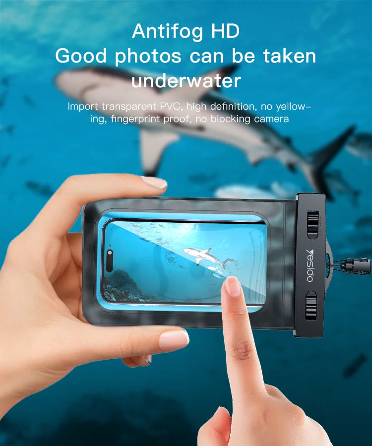 Yesido WB50 Universal WaterProof Case for - Black - كفر ضد الماء - يطفو فوق المياة - مناسب لجميع انواع واحجام الاجهزة