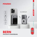 POWERO+ Bern Magsafe Powerbank With Built-in USB-C & Lightning Cable - بطارية متنقلة - ماغ سيف - سعة 10000 - عدد 2 سلك - شاحن  ايفون + تايب سي - شاشة رقميه - قوة 22.5 واط - كفالة 12 شهر