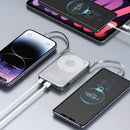 POWERO+ Bern Magsafe Powerbank With Built-in USB-C & Lightning Cable - بطارية متنقلة - ماغ سيف - سعة 10000 - عدد 2 سلك - شاحن  ايفون + تايب سي - شاشة رقميه - قوة 22.5 واط - كفالة 12 شهر