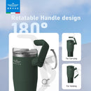 Brave Temp Guard Vacuum Insulated Travel Mug – 180° Rotating Handle, 24H Cold & 12H Hot Retention, Leak-Proof Lids, 1200mL/950ml – Green [S] - مطارة حافظة للحرارة  والبرودة