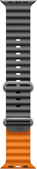 Lagos Premium Soft Silicon Straps - Grey Orange - سير ساعه أبل واتش