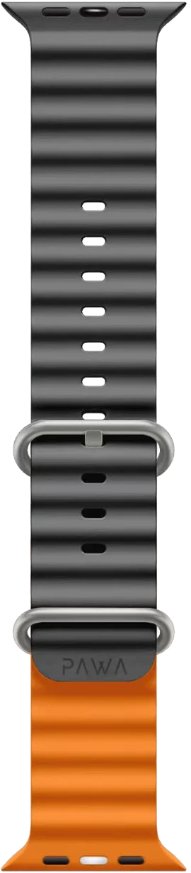 Lagos Premium Soft Silicon Straps - Grey Orange - سير ساعه أبل واتش