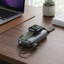 Pawa Bergen 35W Metallic Powerbank With Apple Watch Charger Geray - بطارية متنقلة - 35 واط - مع شاحن تايب سي + شاحن ساعة ابل - سعة 10000 ملي امبير + شاشة رقميه - كفالة 24 شهر