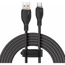 Baseus Silky 2m USB-A to USB-C 3A Fast Charging Cable – Black [D]  سلك شحن - بيسوس - تايب سي - طول 2 متر - كفالة 12 شهر