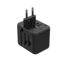 Porodo Dual USB-A Universal Travel Adapter  [O] - شاحن حائط دولي - لجميع دول العالم - منفذين للشحن الذكي والسريع - قوة 12 واط - كفالة 12 شهر