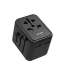 Porodo Dual USB-A Universal Travel Adapter  [O] - شاحن حائط دولي - لجميع دول العالم - منفذين للشحن الذكي والسريع - قوة 12 واط - كفالة 12 شهر