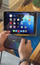 Porodo Mini Wireless Keyboard Touch Combo - Black - ريموت + لوحة مفاتيح ( عربي / انجليزي ) - ميني - مناسب لجميع انواع الاجهزة - بورودو