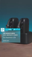 PAWA Wonder Mini 2in1 Magsafe Combo - black [O] - قاعدة شحن باور بانك - 2 في 1 - كفالة 18 شهر