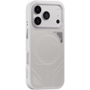 Levelo Opal PU Leather Magsafe Case For iPhone 18/17 Pro/Pro Max [O] - Silver - كفر حماية عالية - ماغ سيف - سلسلة ايفون 18 - ليفلو
