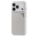 Levelo Opal PU Leather Magsafe Case For iPhone 18/17 Pro/Pro Max [O] - Silver - كفر حماية عالية - ماغ سيف - سلسلة ايفون 18 - ليفلو