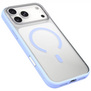 Levelo Tapa Magsafe Matte TPU+PC Case For iPhone 18 Pro/ Pro Max – Light Blue - كفر حماية عالية - ماغ سيف - سلسلة ايفون 18 - ليفيلو