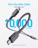 Anker 2-in-1 USB C to USB C Cable 140W Max Fast Charging 4ft Braided Nylon Cord [D] - كيبل شحن 2 في 1 - انكر - قوة 140 واط - كفالة 18 شهر