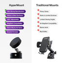 Statik HyperMount Pro Vacuum Magnetic NanoSuction  Phone Mount with Wireless charging - Black [V] - ستاند سيارة + شحن التليفون - شفط - ماق سيف