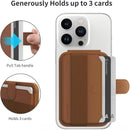 Sinjimoru M-Pull Tab Stand Magsafe Wallet- Brown [V] - مسكة ومحفظة للبطاقات وستاند - ماغ سيف مغناطيس - لاجهزة الايفون