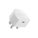 RavPower 20W wall charger with Type-C port - white - شاحن حائط - تايب سي - راف باور - 20 واط - خاصية الشحن السريع - كفالة 12 شهر - مناسب لاجهزة الايفون الحديثة
