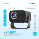 Pawa Lumen Mini Size Projector with 200ANSI Lumens بروجكتور متنقل - كفالة 12 شهر