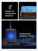 Ugreen Nexode 65W GaN Wall Charger 3-Ports – Black [B] - شاحن حائط تايب سي - يو جرين - قوة 65 واط - 3 فتحات للشحن السريع - 2 فتحتين تايب سي - 1 فاتحة يو اس بي - كفالة 12 شهر