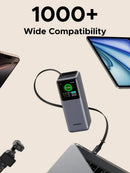 UGREEN Nexode Power Bank 20000mAh 165W with Retractable USB-C Cable Blue [b] - بطارية متنقلة - يوجرين - قوه 165 واط - سعة 20000 ملي امبير - كفالة 12 شهر