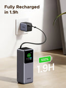 UGREEN Nexode Power Bank 20000mAh 165W with Retractable USB-C Cable Blue [b] - بطارية متنقلة - يوجرين - قوه 165 واط - سعة 20000 ملي امبير - كفالة 12 شهر
