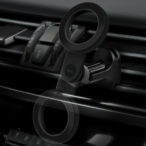 UNIQ TRELIX AIR VENT MOUNT -  MIDNIGHT BLACK - ستاند سيارة مغناطيس - ماغ سيف - فتحة تكييف - يونيك