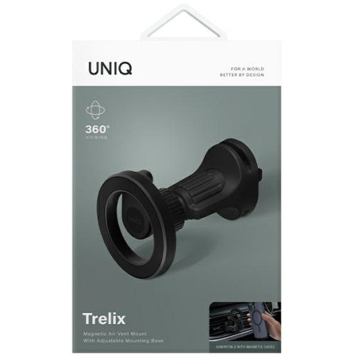 UNIQ TRELIX AIR VENT MOUNT -  MIDNIGHT BLACK - ستاند سيارة مغناطيس - ماغ سيف - فتحة تكييف - يونيك