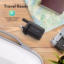 RAVPower 20W 2-Ports Wall Charger Combo - Black - شاحن حائط - تايب سي - راف باور - 20 واط + سلك شحن أيفون - خاصية الشحن السريع - كفالة 12 شهر