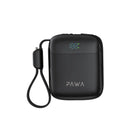 PAWA SEOUL MINI POWER BANK 10000MAH BLACK [O] - بطارية متنقلة - باوا - سعة 10000 - سلك شاحن ايفون + تايب سي - صغيرة الحجم - كفالة 12 شهر