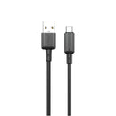 Pawa 3A USB-A TO TYPE C Quick Charging PVC Cable PW122 | Black - سلك شحن تايب سي - باوا - طول 1.2 سم - كفالة 24 شهر
