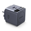 UGREEN 45W 2-Port GaN Fast Charger with Retractable Cable - Space Gray [B] - شاحن حائط  - يو جرين - واير تايب سي + فتحة تايب سي - 1 فتحة يو اس بي - قوة 45 واط - كفالة 12 شهر