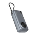 Pawa Bergen 35W Metallic Powerbank With Apple Watch Charger Geray - بطارية متنقلة - 35 واط - مع شاحن تايب سي + شاحن ساعة ابل - سعة 10000 ملي امبير + شاشة رقميه - كفالة 24 شهر