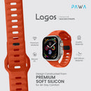PAWA - Lagos Premium Soft Silicon Straps - Ultra Orange - سير ساعه أبل واتش
