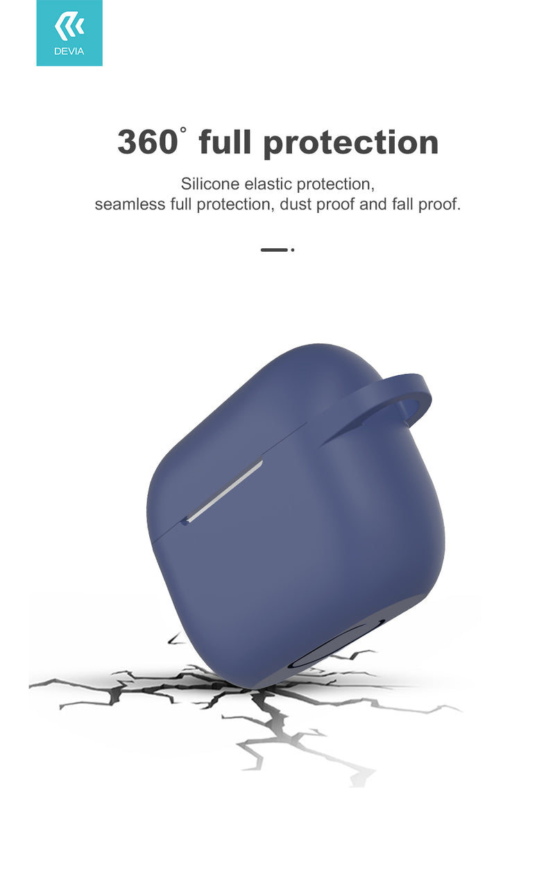 Devia Naked Silicone Case For AirPods 3 - 2021 - Blue - كفر حماية سماعة ابل ايربودز 3