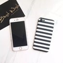 Black White Stripes - Case With Ring - كفر مع مسكة خاتم