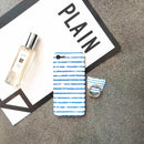 Light Blue Stripes - Case with Ring - كفر مع مسكة خاتم