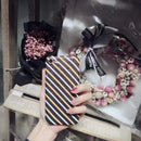 Grey Two Lines - Case With Ring - كفر مع مسكة خاتم