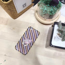 Grey Two Lines - Case With Ring - كفر مع مسكة خاتم